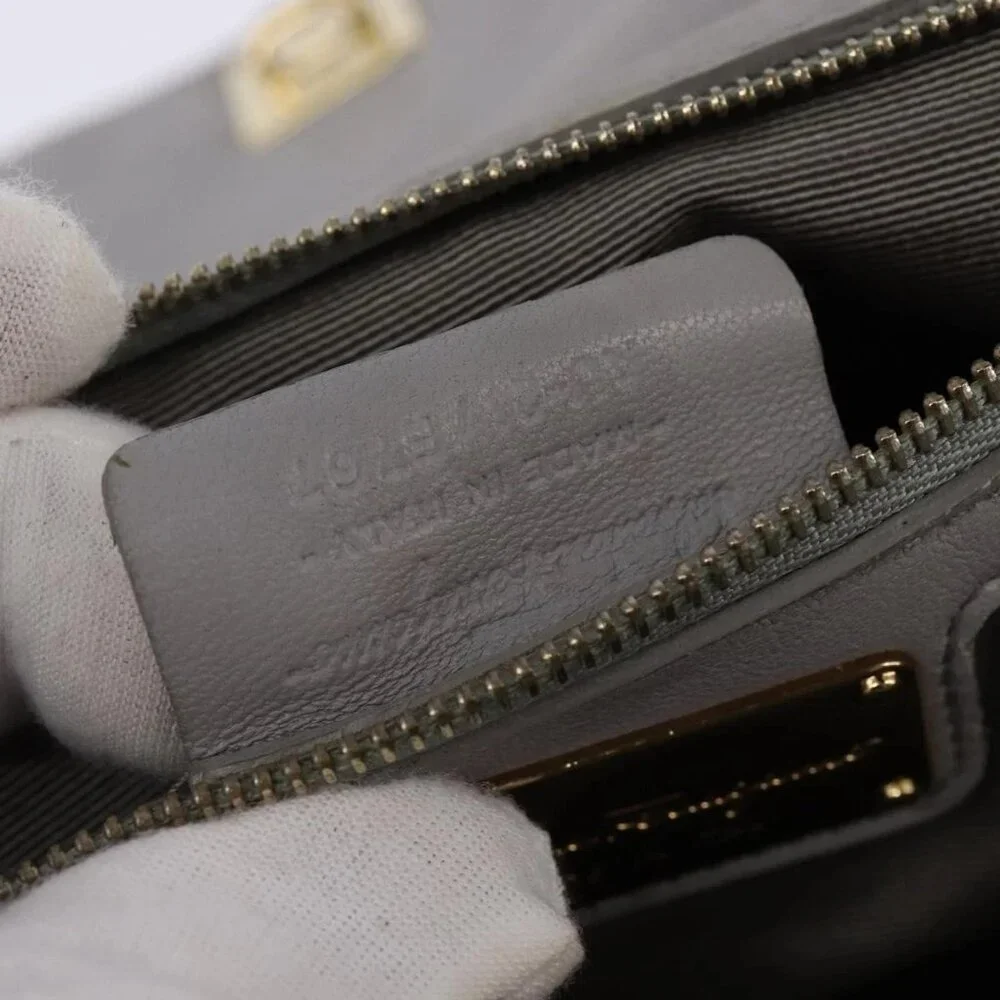 Salvatore Ferragamo Chain Vala Shoulder Bag Leather Gray Gold Auth 147515 - Picture 13 of 16